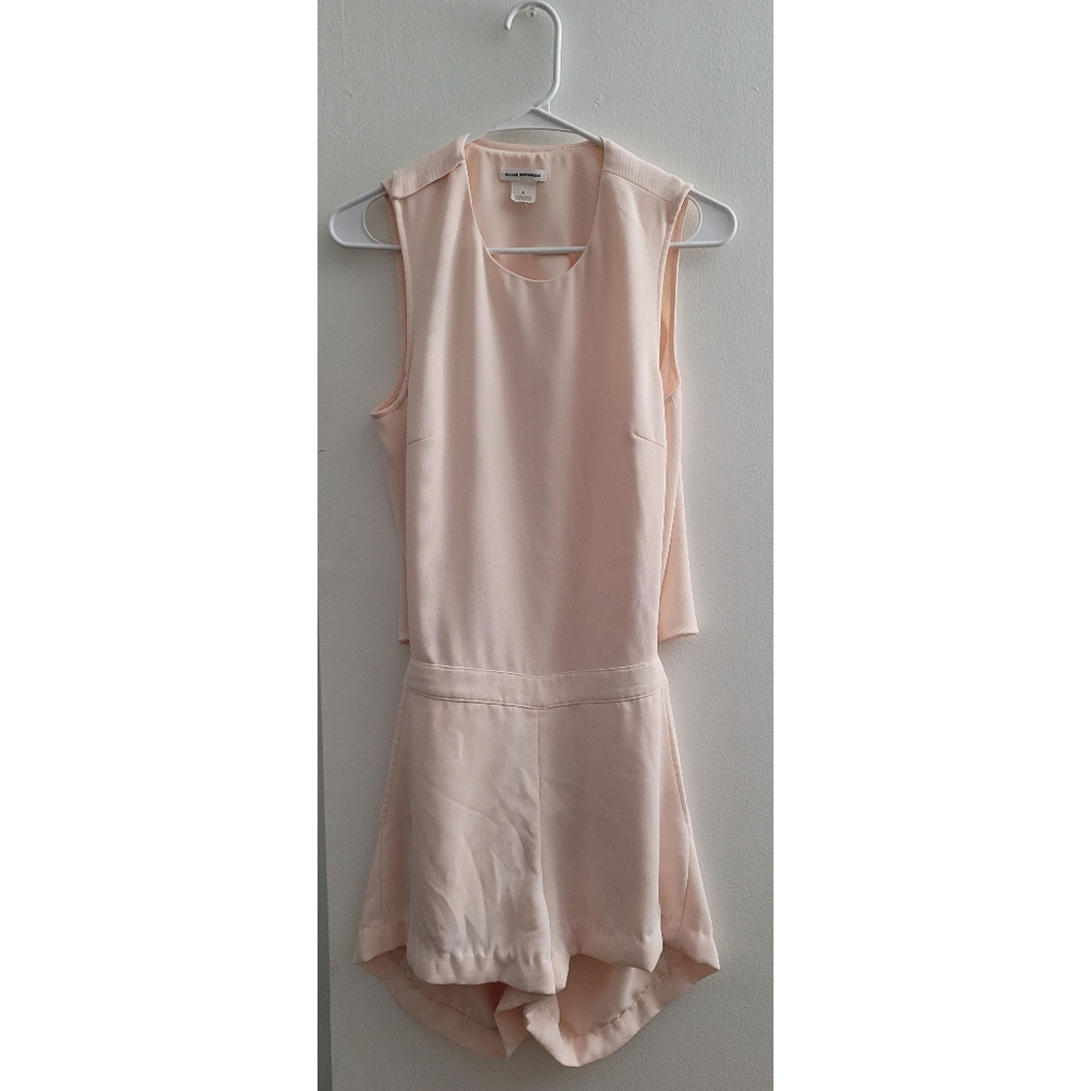 Club Monaco blush pink jumpsuit. With clasp buttons for shoulders.